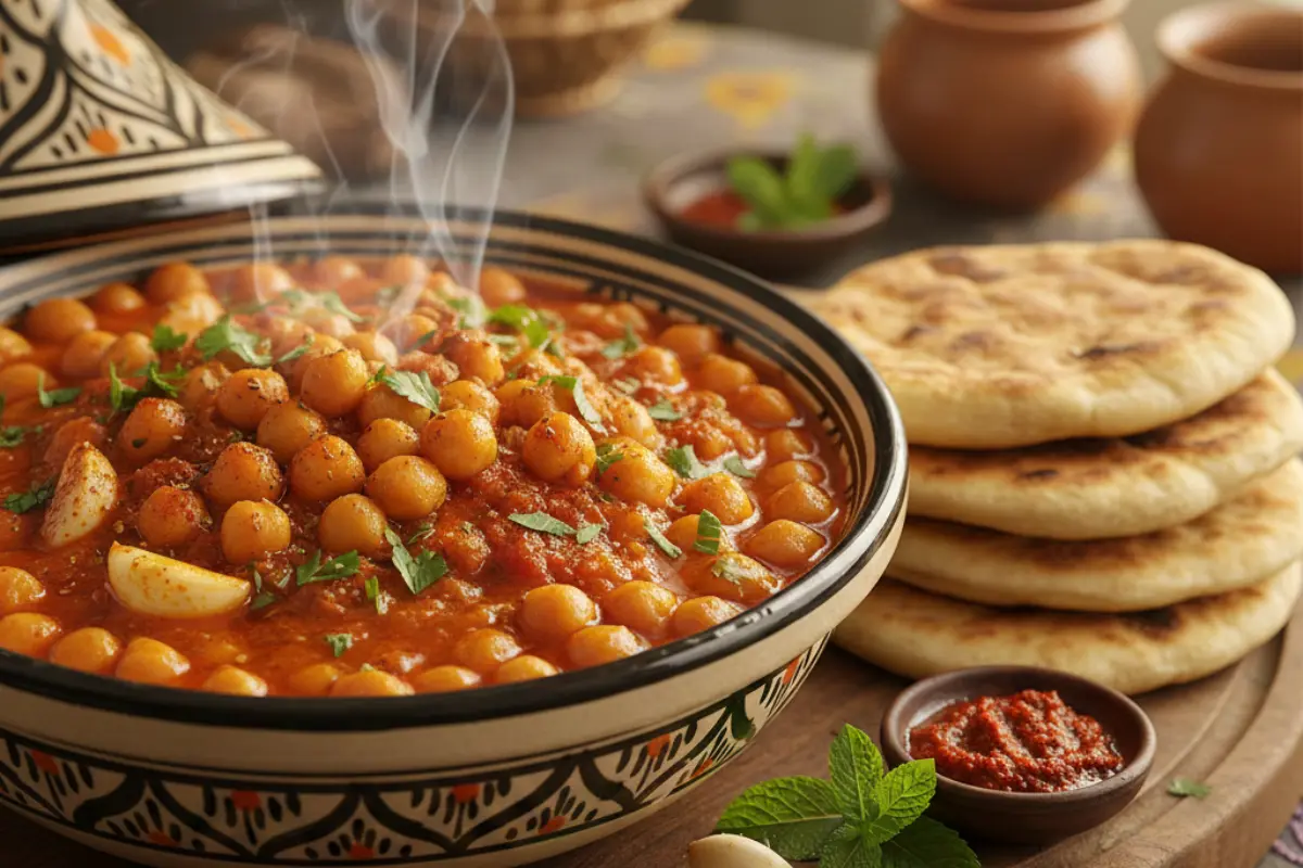Moroccan Vegetarian Chickpeas (Hummus Bidaoui)