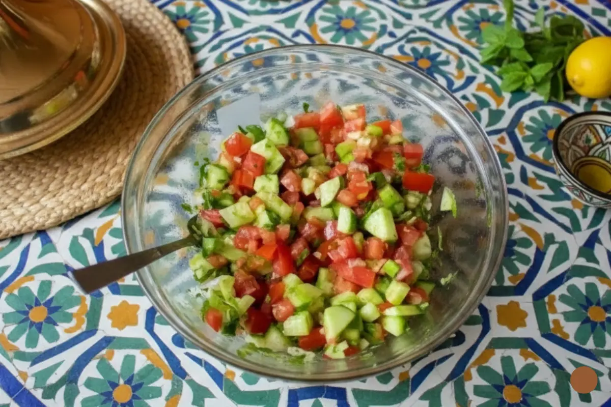 Moroccan Tomato & Cucumber Salad (Shlada Arobiya)