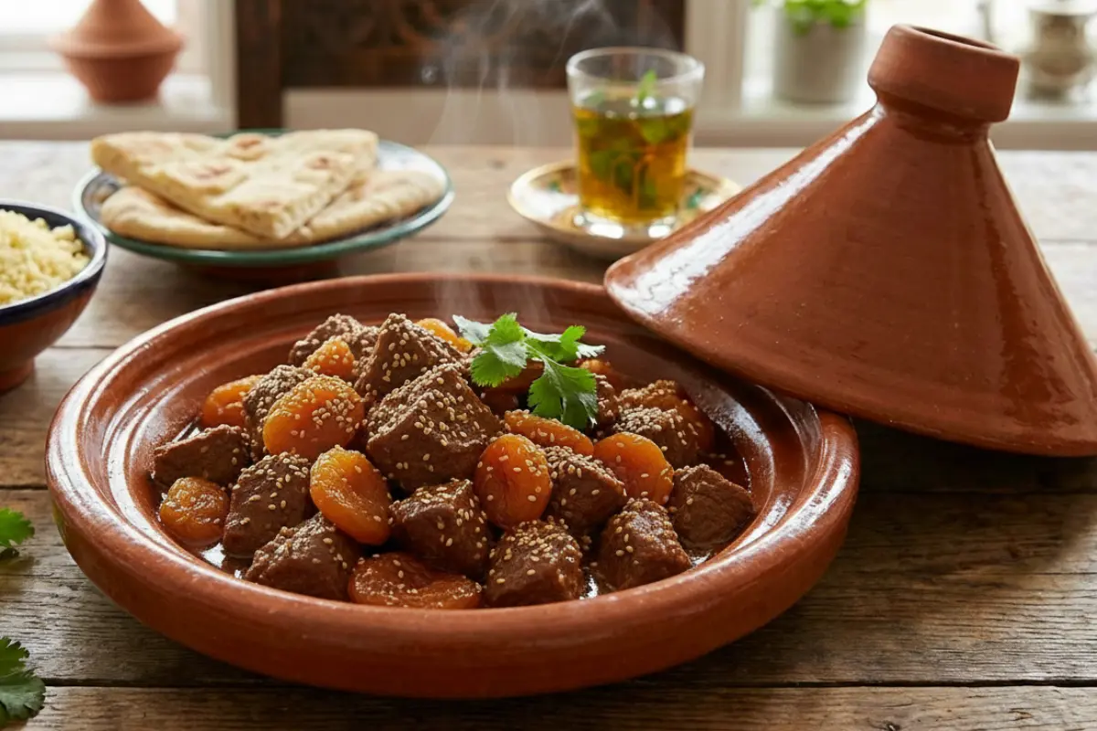 Beef Tagine with Apricots and Sesame
