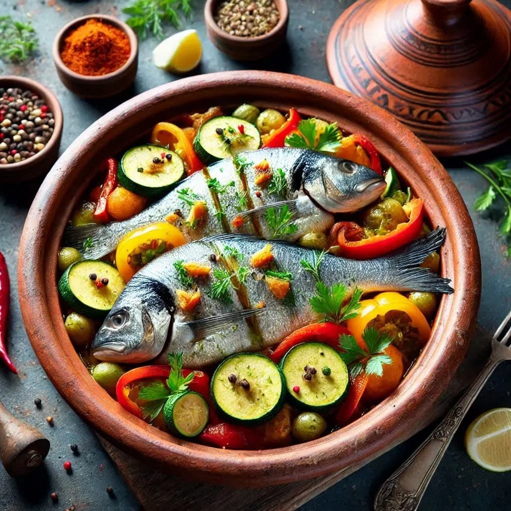 Merlangius Tajine with Vegetables