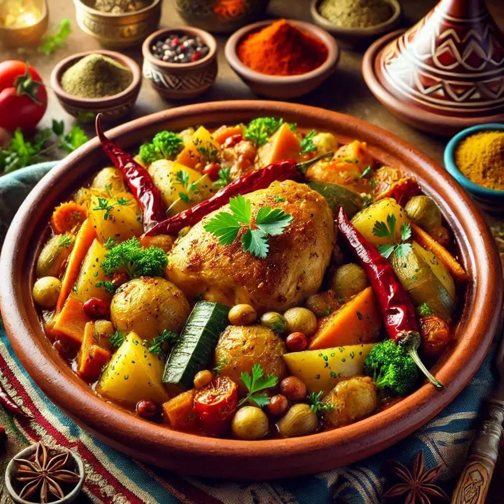 Moroccan Chicken and Potato Tajin