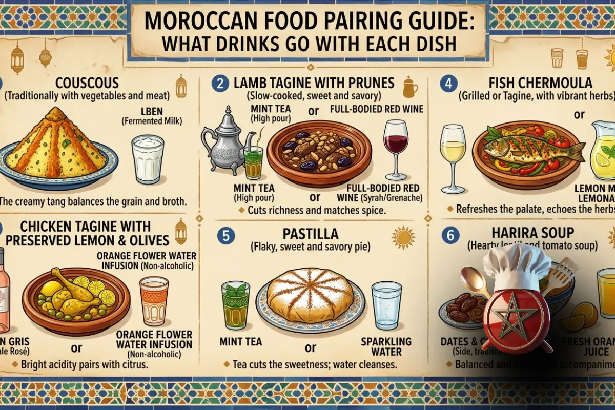Moroccan Food Pairing Guide: What Drinks Go With Each Dish