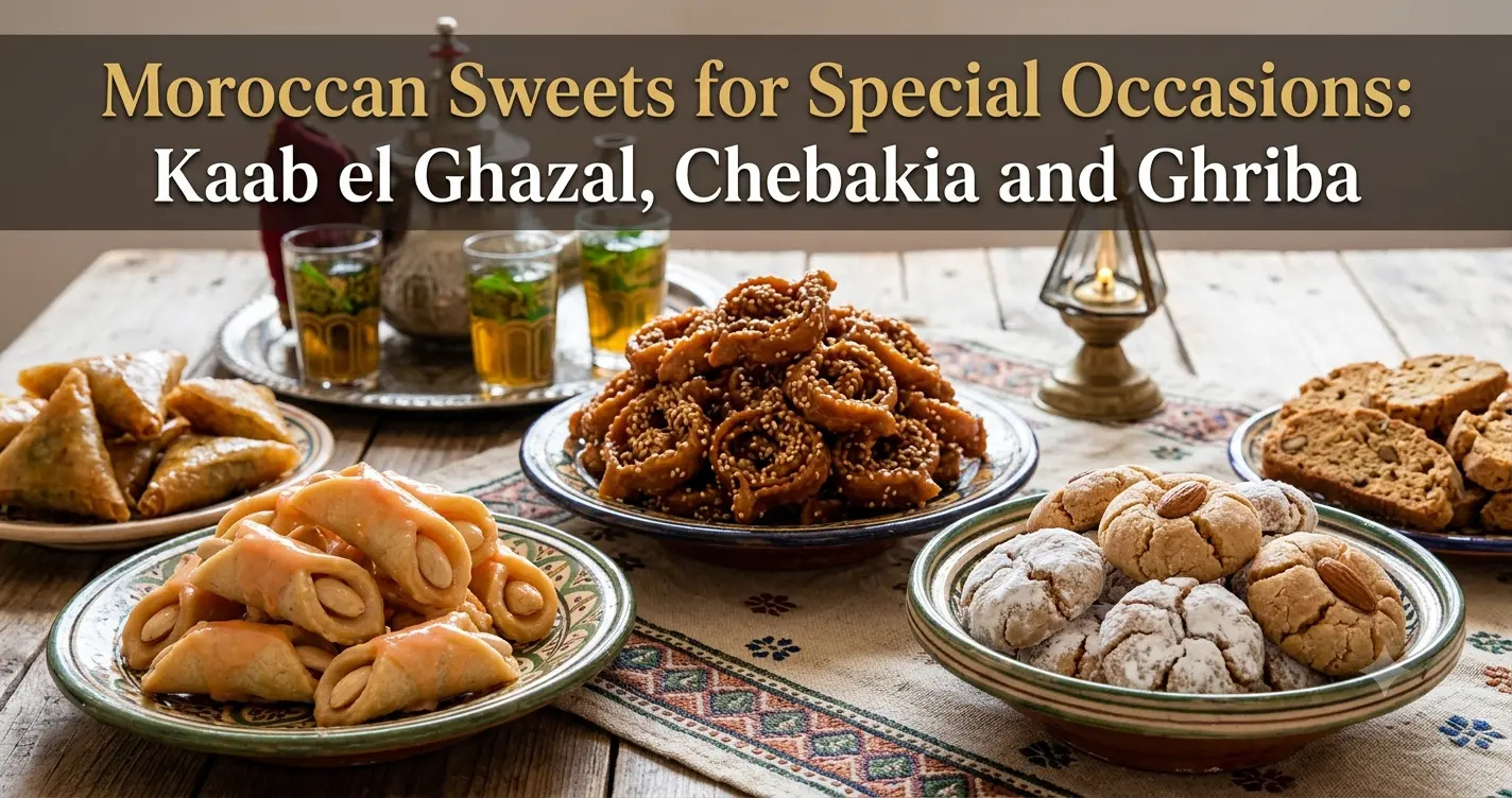 Moroccan Sweets for Special Occasions: Kaab el Ghazal, Chebakia and Ghriba