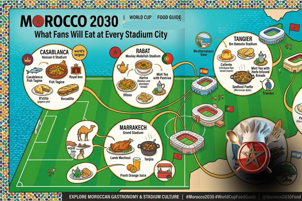 Morocco 2030 World Cup Food Guide: What Fans Will Eat at Every Stadium City