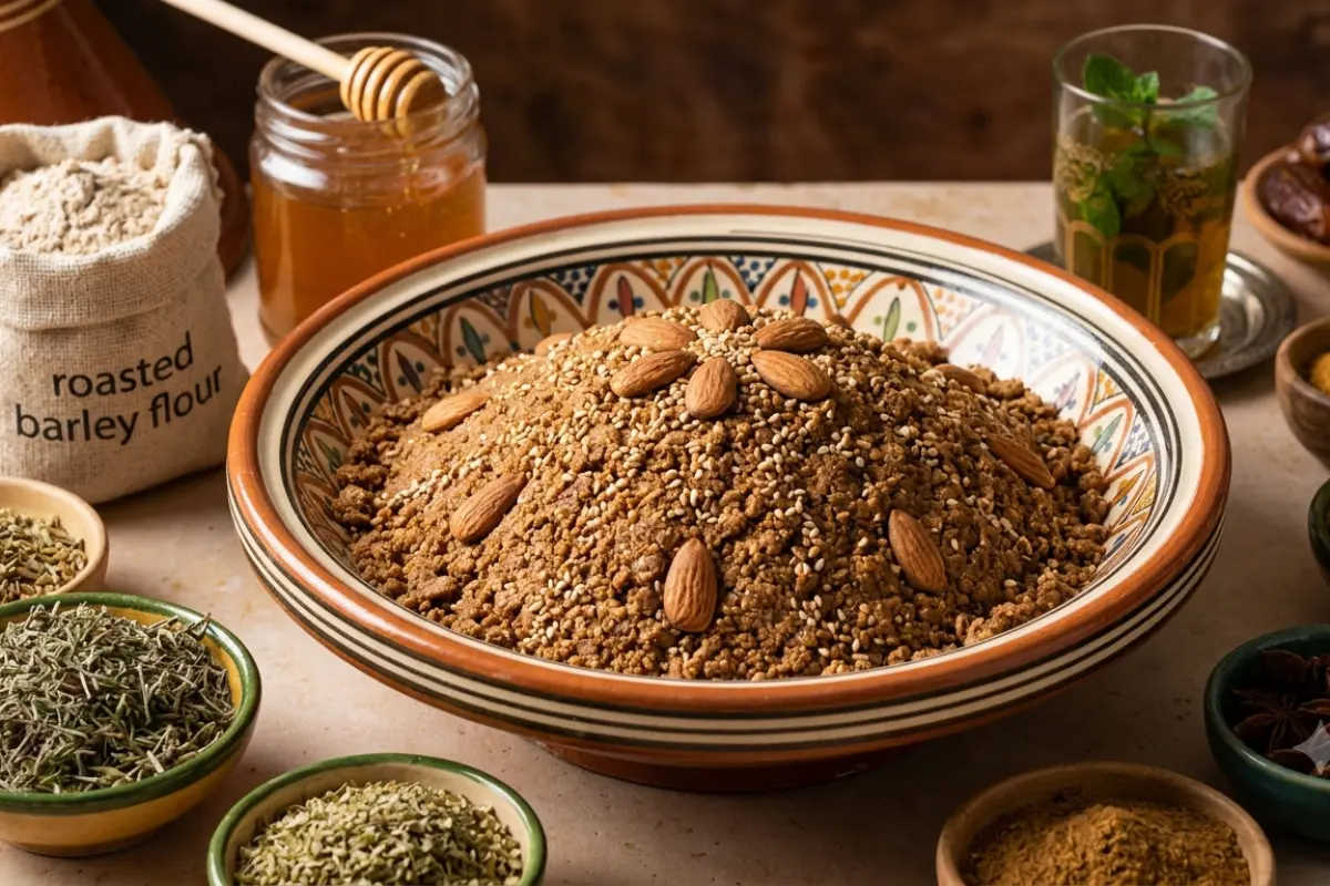Barley Sellou with Honey and Herbs