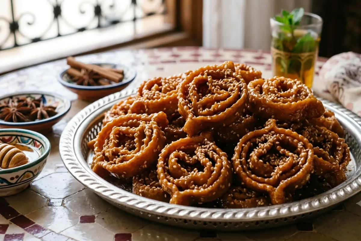 Chebakia with Honey and Cinnamon