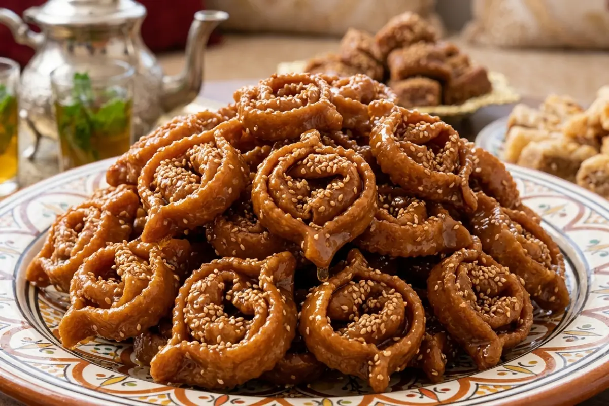 Chebakia with Honey and Cinnamon