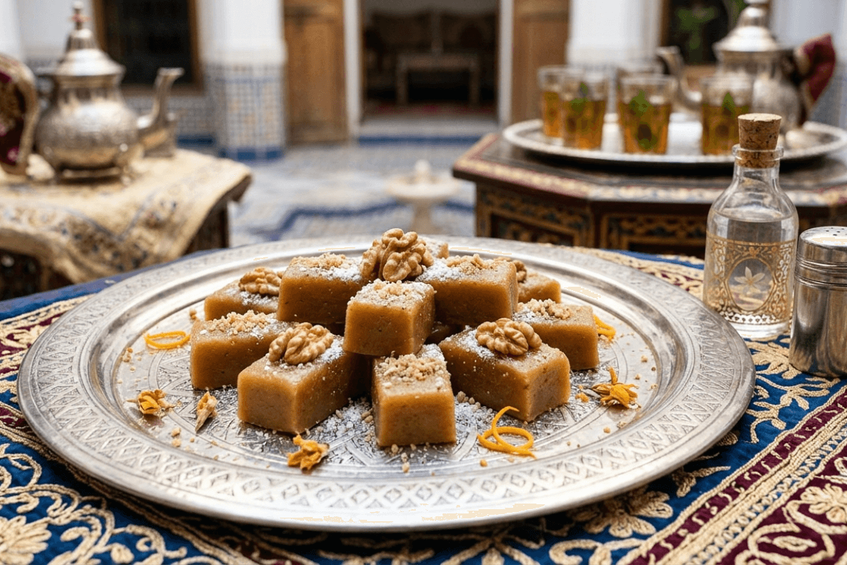 Walnut Halwa with Orange Blossom Water