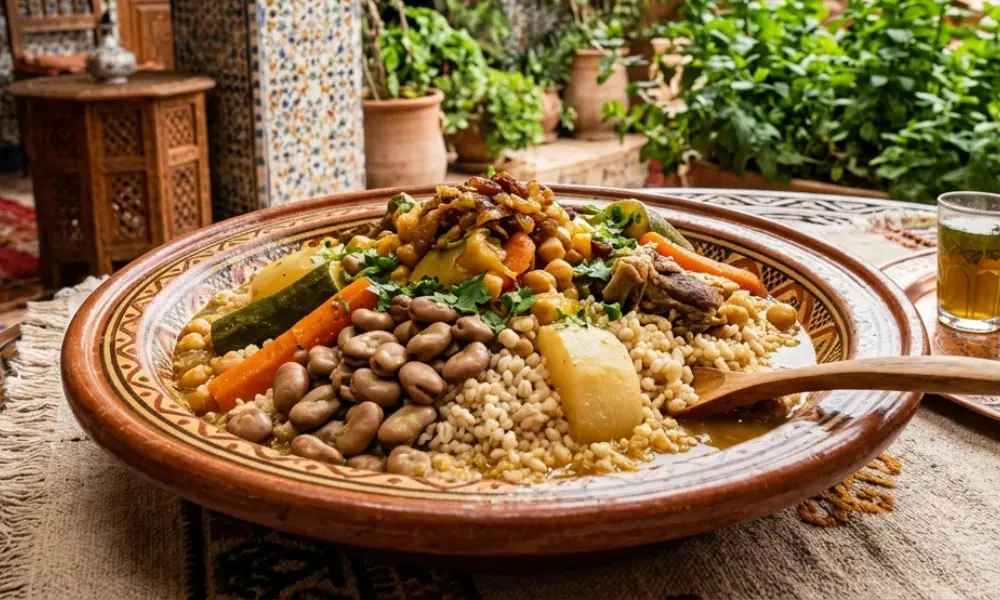 Barley Couscous with Fava Beans and Turnip