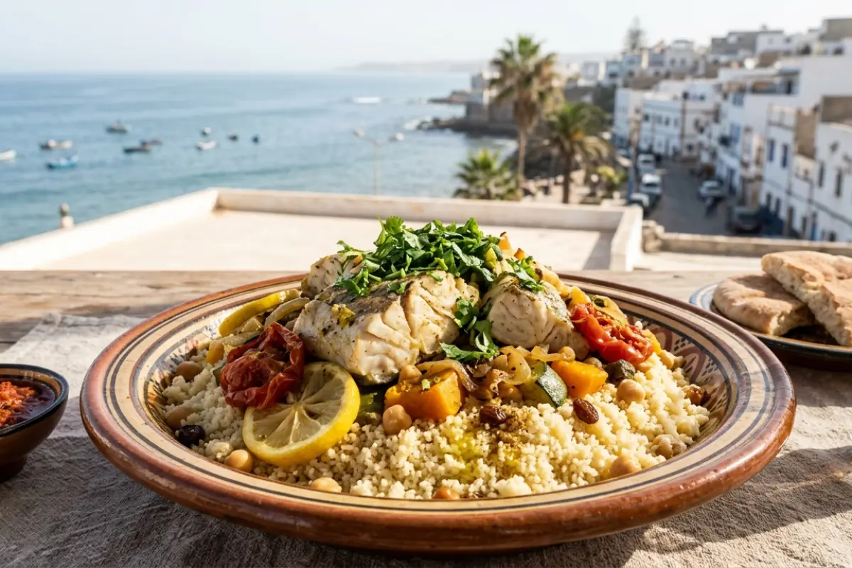 Couscous with Fish and Cilantro