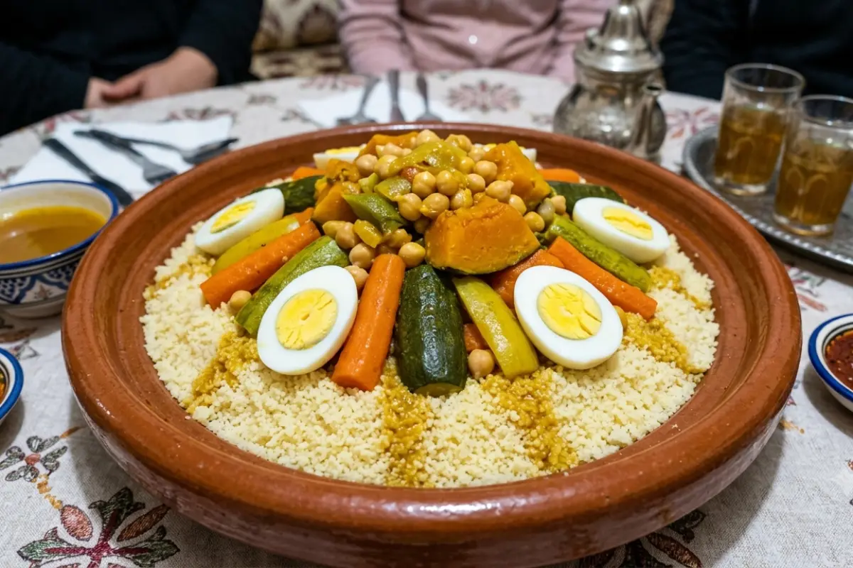 Couscous with Hard Boiled Eggs and Vegetables