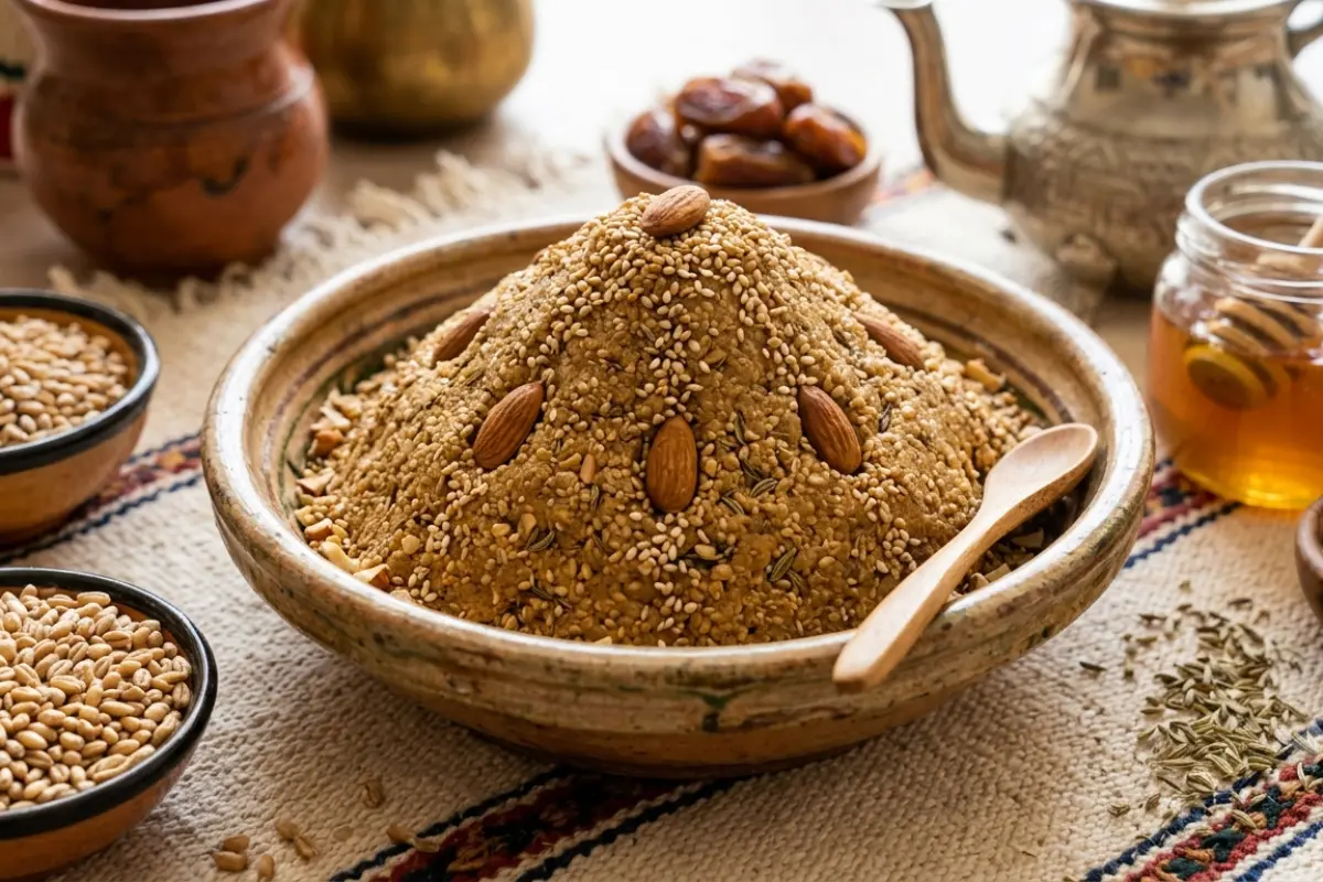 Barley Sellou with Honey and Dried Herbs