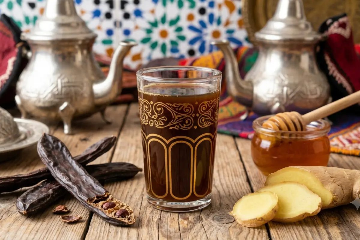 Carob Juice with Honey and Ginger