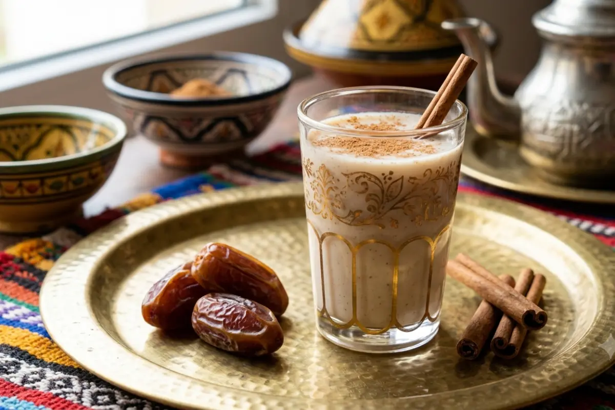 Date Juice with Milk and Cinnamon