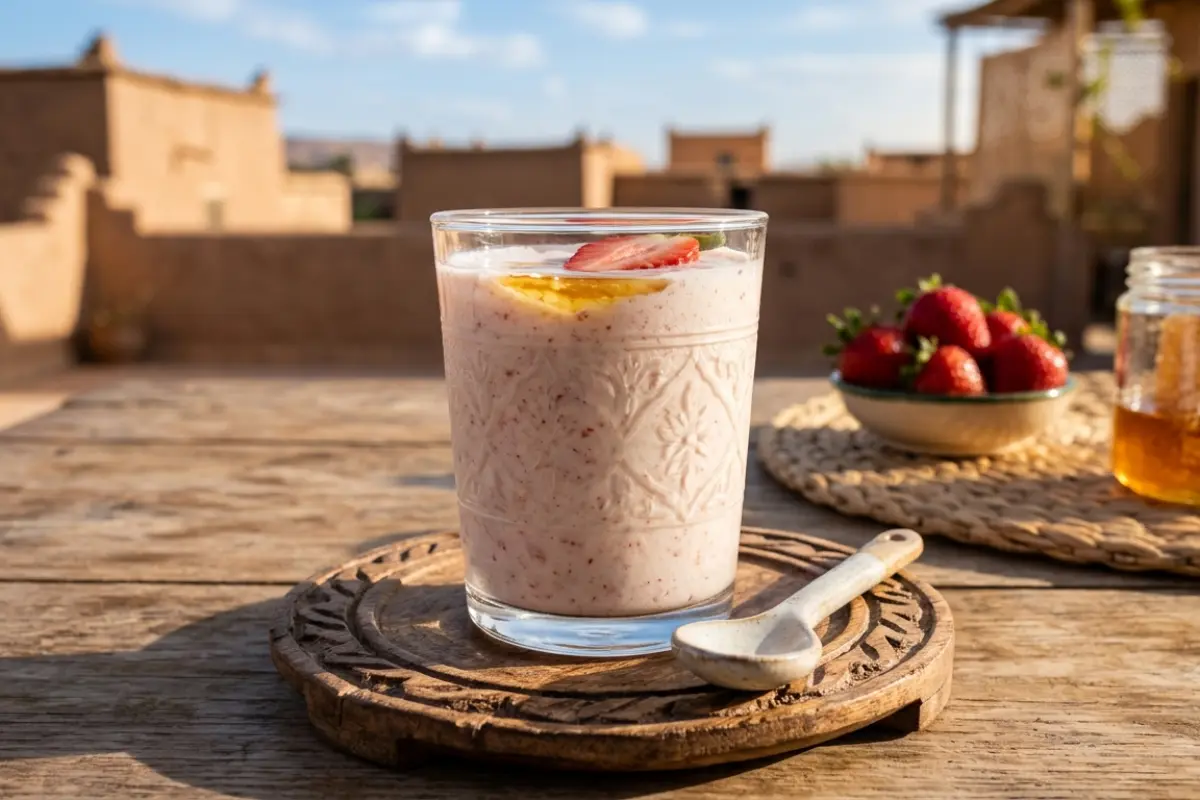 Lben with Strawberries and Honey