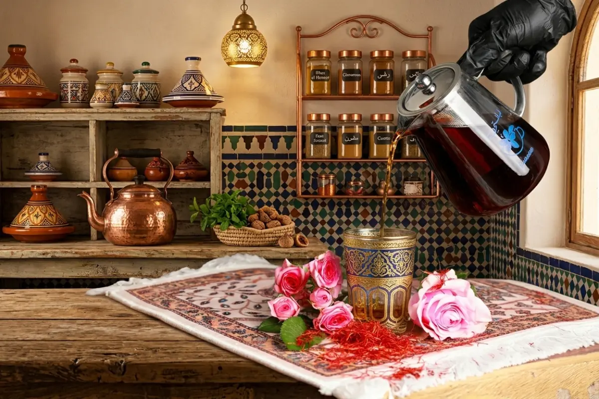 Rose Tea with Cardamom and Saffron