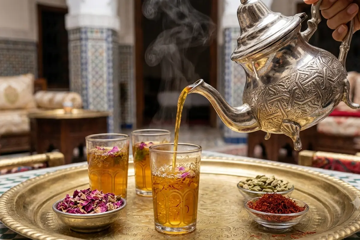 Rose Tea with Cardamom and Saffron