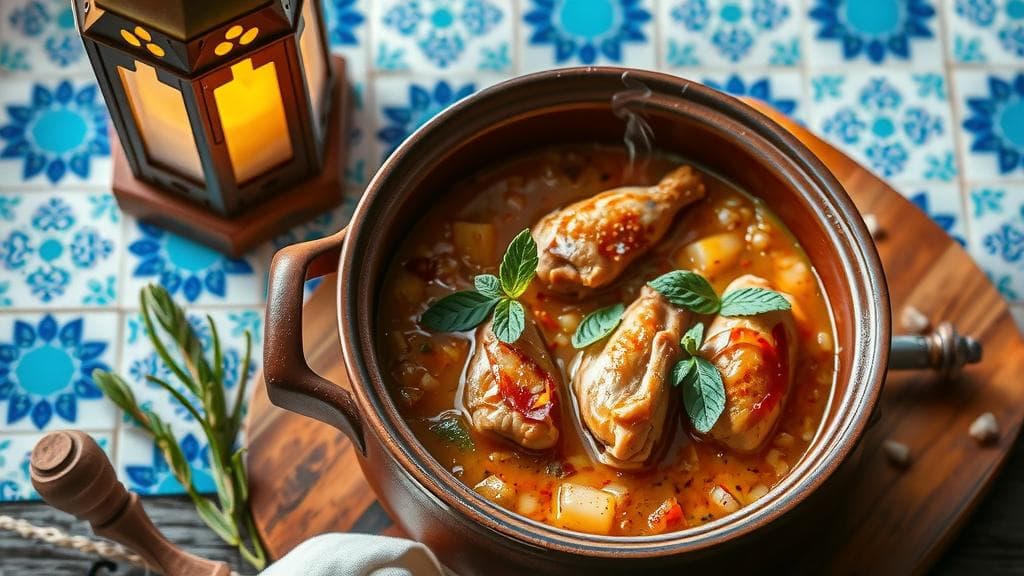 Chicken Soup with Barley and Mint