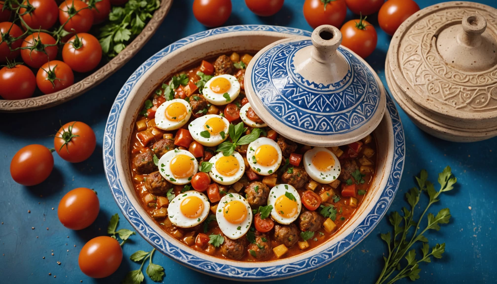 Egg Tagine with Kefta and Tomatoes