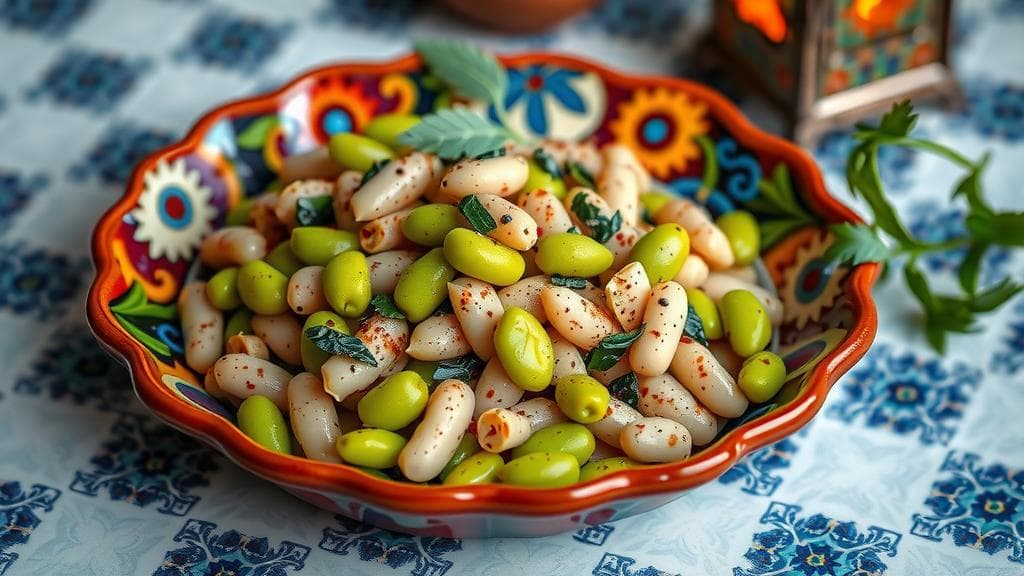 Green Fava Bean Salad with Oil and Cumin