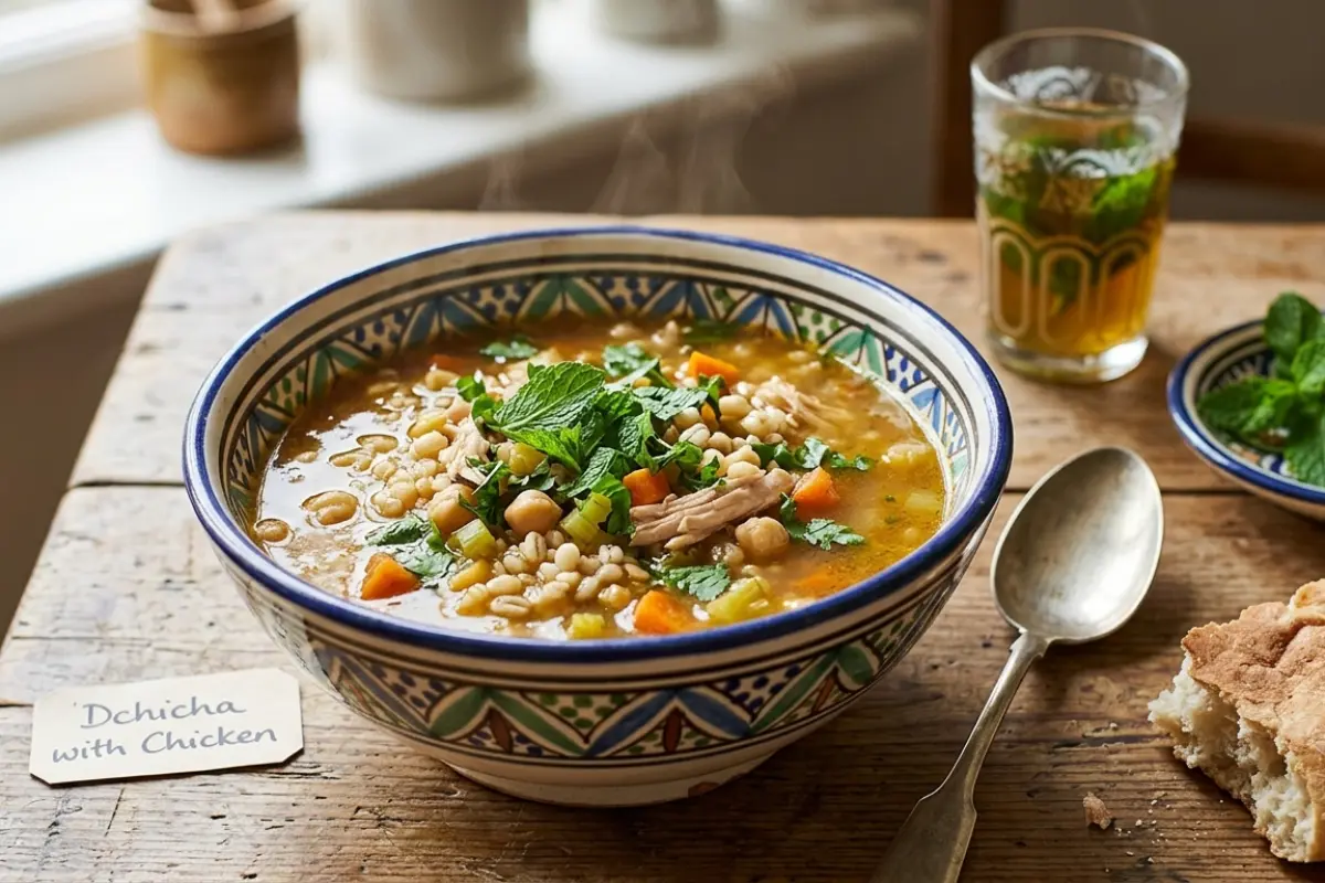 Chicken and Barley Soup with Mint