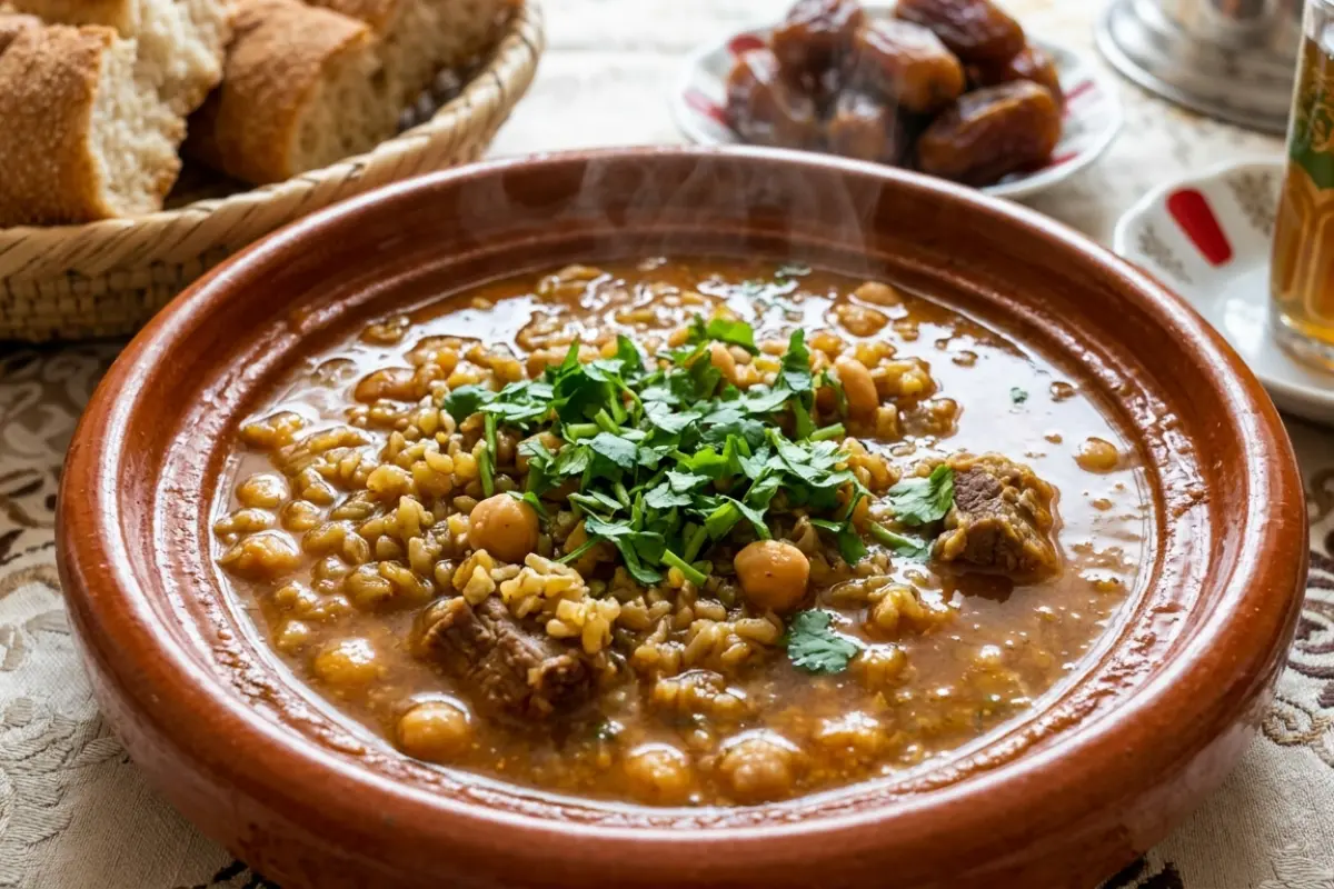 Freekeh Soup with Cilantro and Cumin