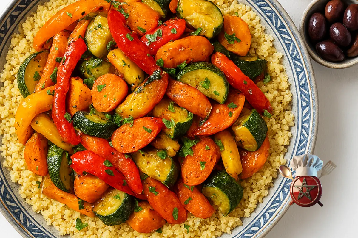 Fluffy Moroccan Couscous with Roasted Vegetables