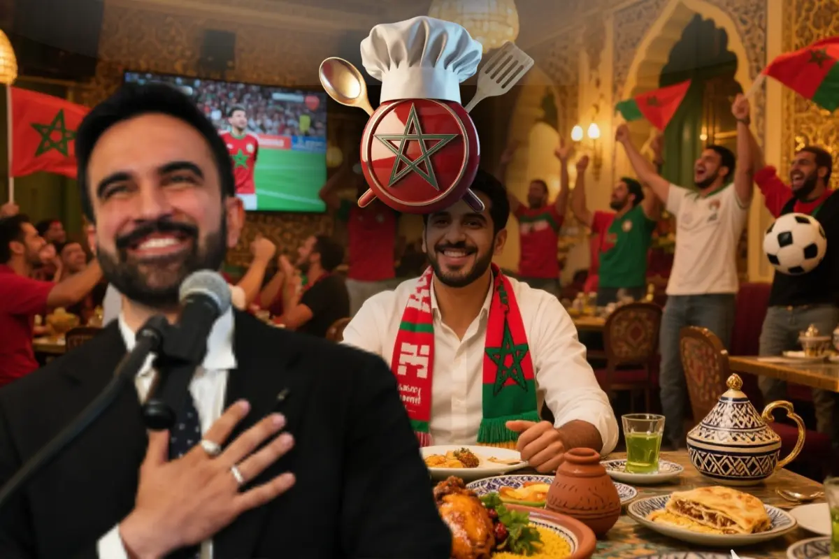 Zuhran Al-Mamdani’s Visit to a Moroccan Restaurant: Experiencing Football and Flavors